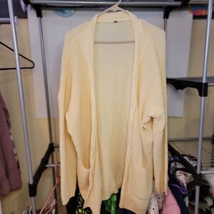 Cream Knit Sweater Cardigan Style No Brand - Size XL